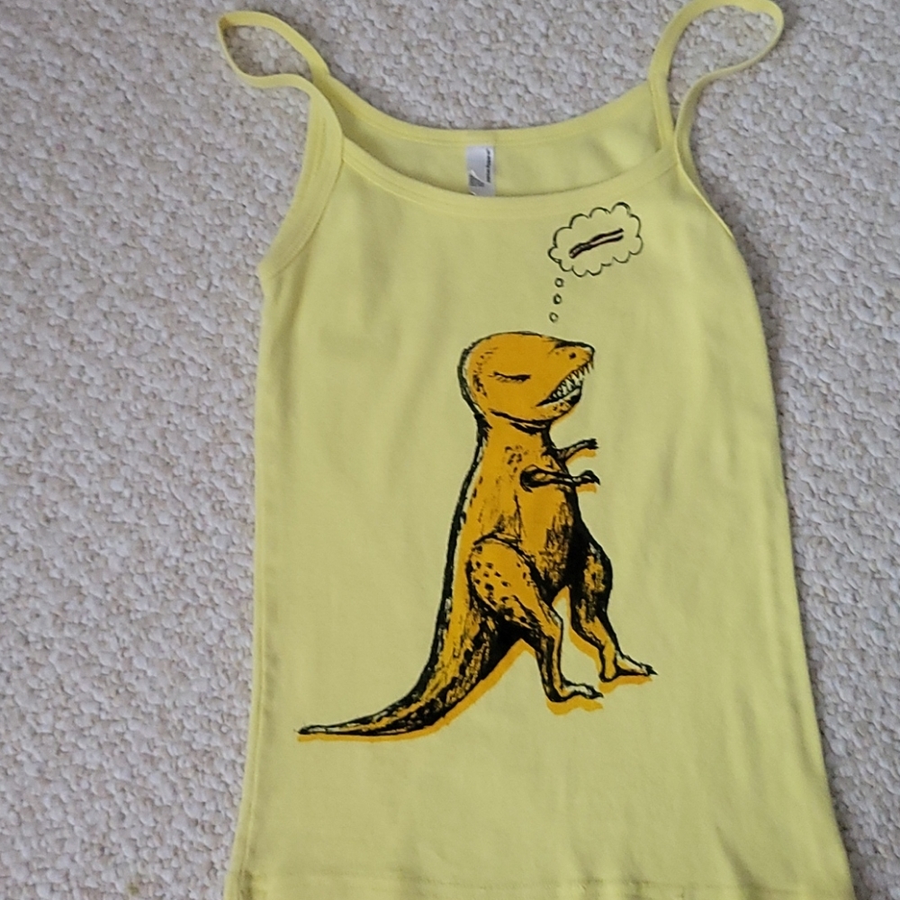 🦖American Apparel Yellow Dinosaur Tank
